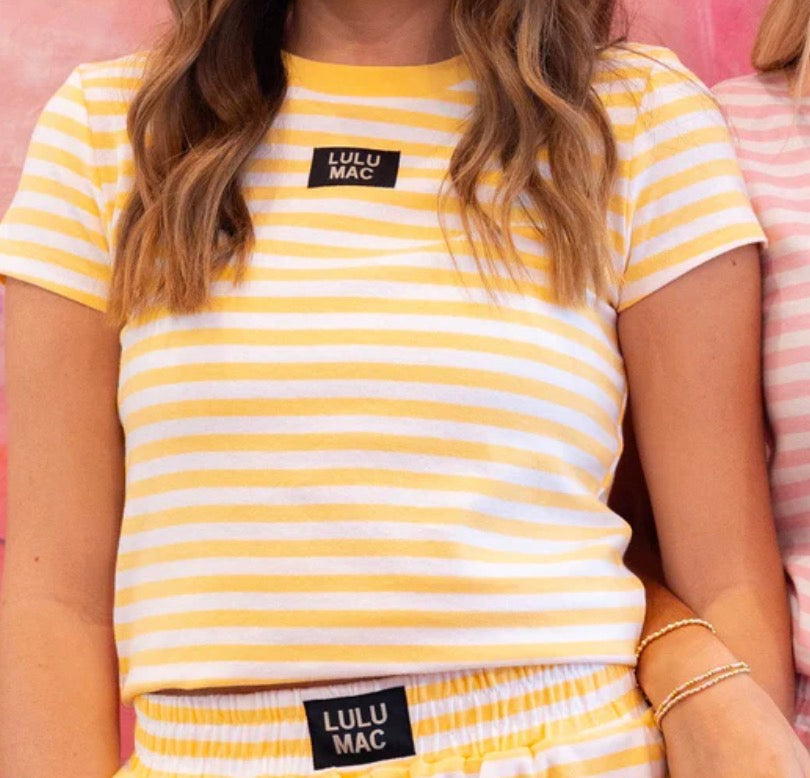 LULU MAC SHORT SLEEVE TOP- YELLOW