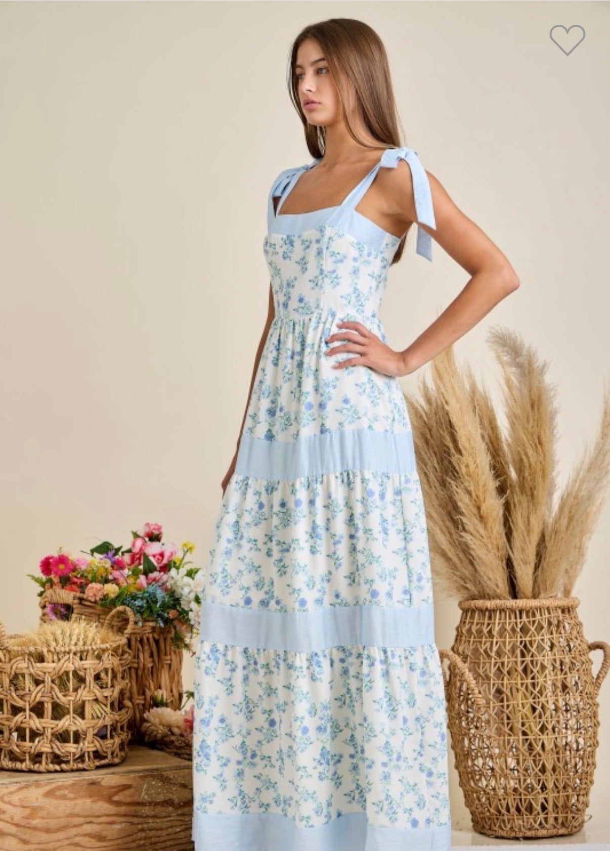 floral blue maxi dress