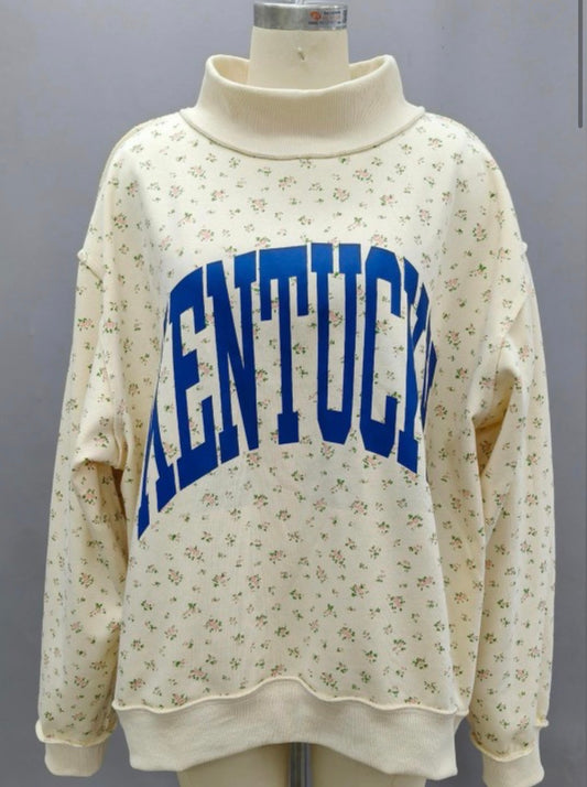 ‘Kentucky’ Floral Mock Neck
